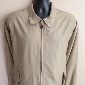 Chaps Harrington Jacket Men's Size L Tan Plaid Lined Lightweight